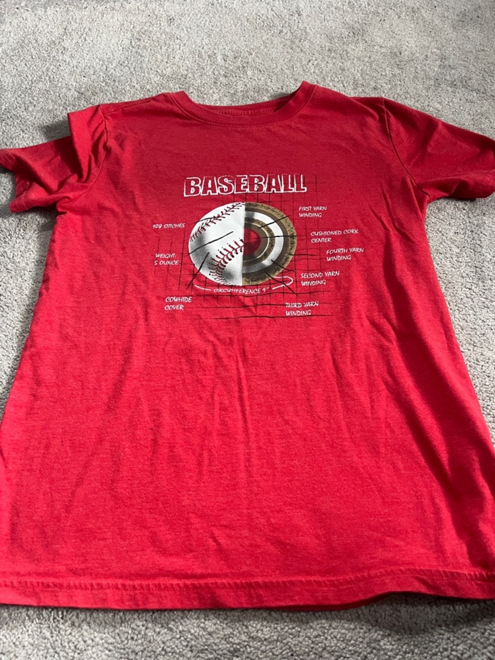 Cat & Jack boys red  Baseball Diagram Graphic Tee